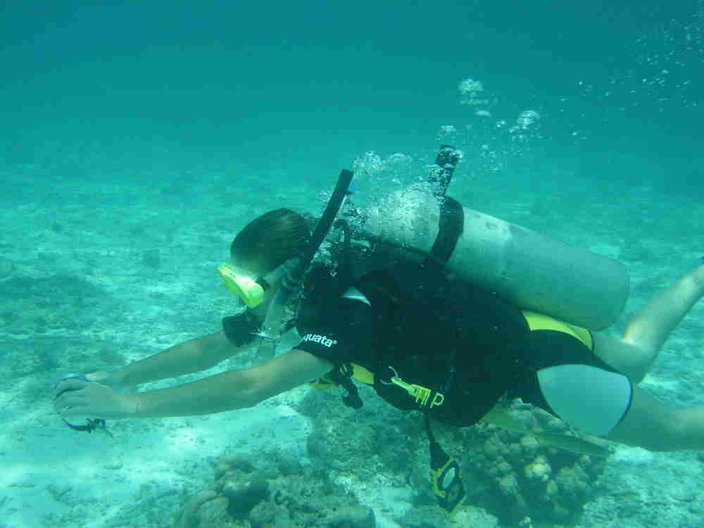 Navigation practice during a Phuket dash Scuba Advanced Open Water Diver Course.